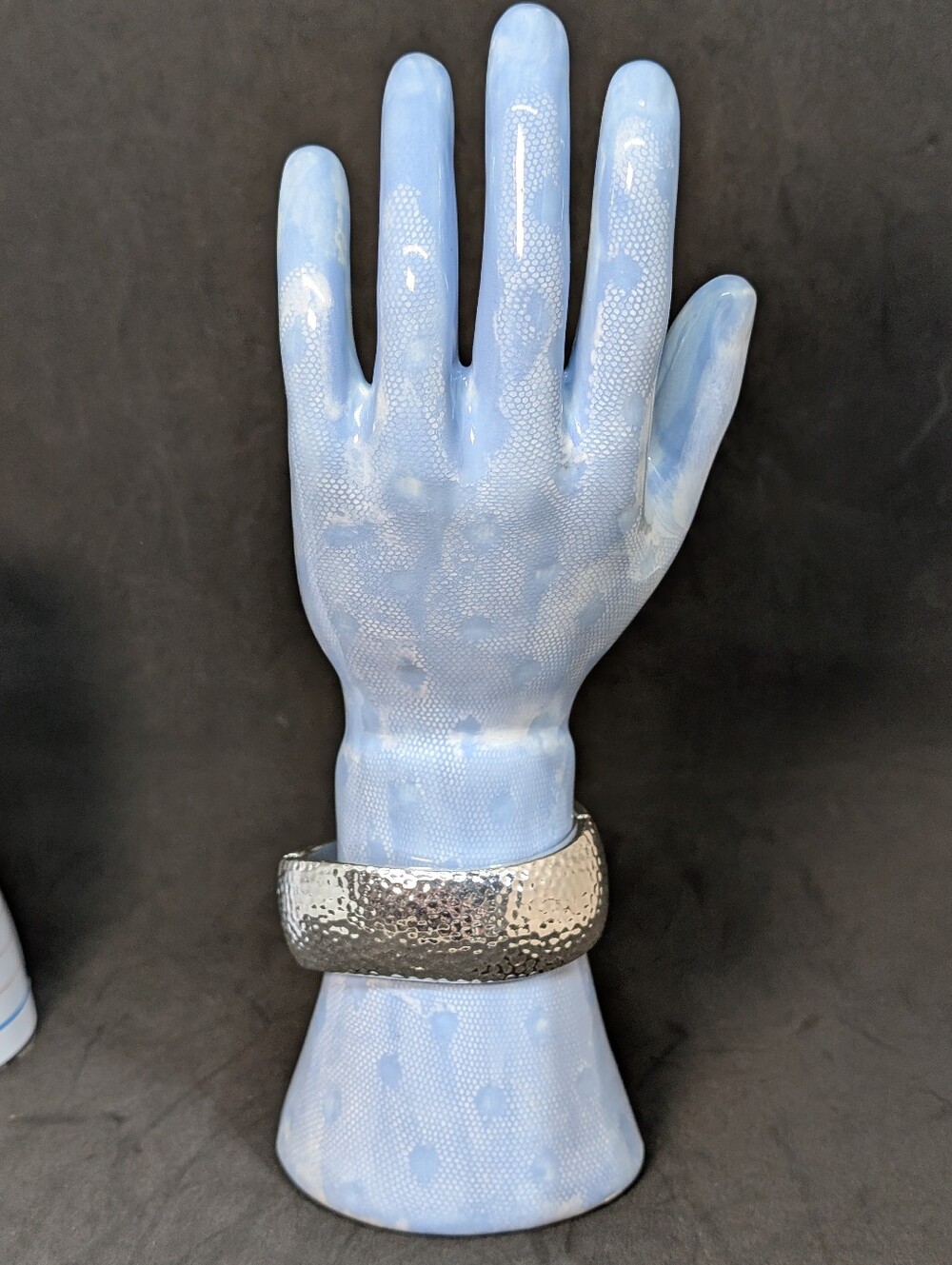 Hammered Silver Tone Bangle Bracelet